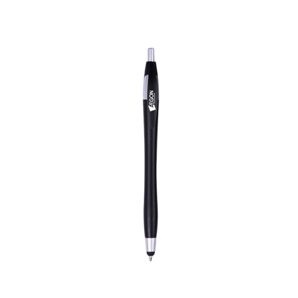5.50" x 0.56" plunger-action plastic ballpoint pen with stylus point and... from ASI 37218 Athena Promo (tm)