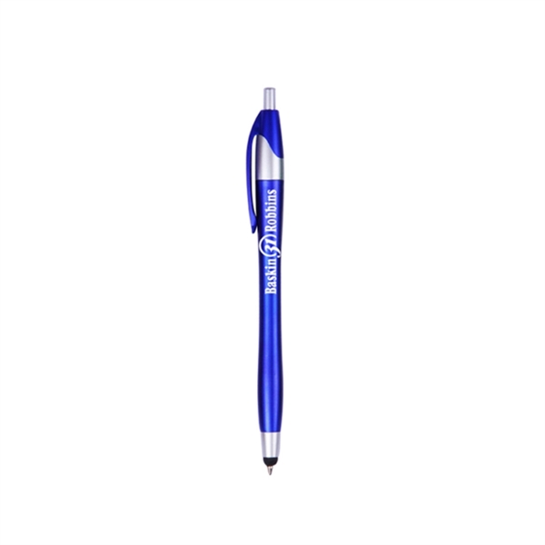 5.50" x 0.56" plunger-action plastic ballpoint pen with stylus point and... from ASI 37218 Athena Promo (tm)