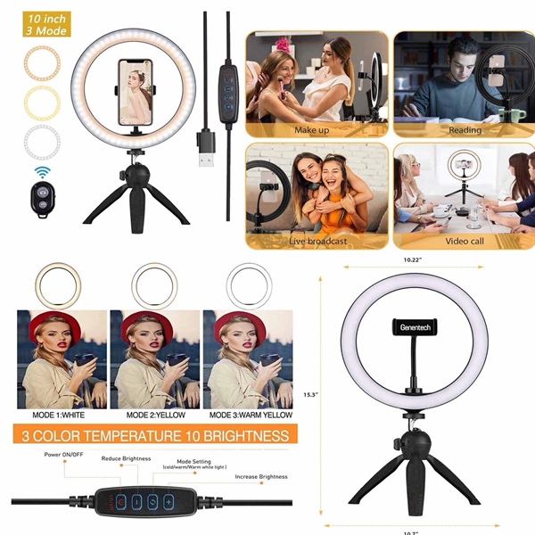 Home Streaming Studio with 10" Light & Tripod... from ASI 79909 Promotek