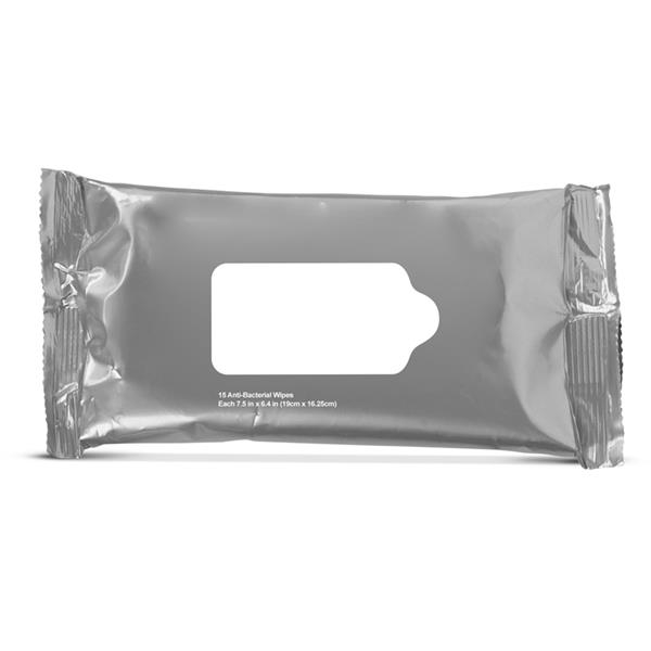 Resealable foil pouch filled with 15 non-woven, gently scented antibacterial disposable... from ASI 79530 Prime Line