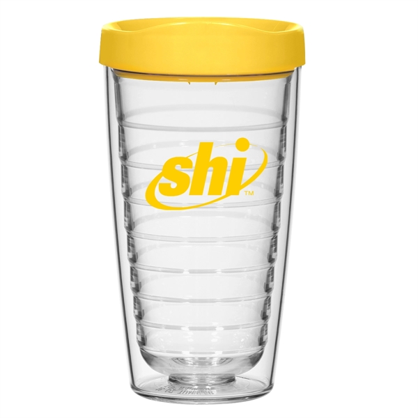16 Oz. Hydro Double Wall Tumbler With Lid. Double Wall Construction... from ASI 61125 Hit Promotional Products / Hit®