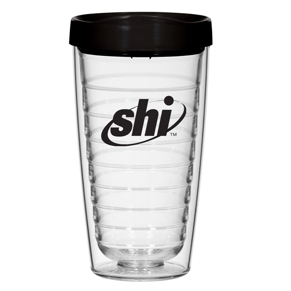 16 Oz. Hydro Double Wall Tumbler With Lid. Double Wall Construction... from ASI 61125 Hit Promotional Products / Hit®