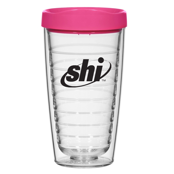 16 Oz. Hydro Double Wall Tumbler With Lid. Double Wall Construction... from ASI 61125 Hit Promotional Products / Hit®
