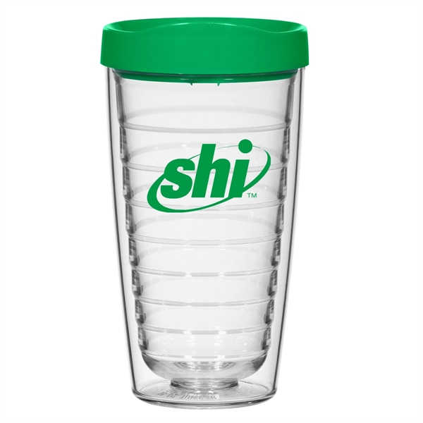 16 Oz. Hydro Double Wall Tumbler With Lid. Double Wall Construction... from ASI 61125 Hit Promotional Products / Hit®