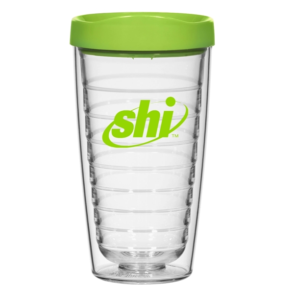 16 Oz. Hydro Double Wall Tumbler With Lid. Double Wall Construction... from ASI 61125 Hit Promotional Products / Hit®