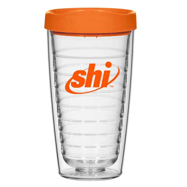 16 Oz. Hydro Double Wall Tumbler With Lid. Double Wall Construction... from ASI 61125 Hit Promotional Products / Hit®