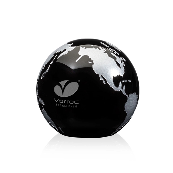 Wonderful 3" World Globe Paperweight in deep black optical crystal. ... from ASI 84592 St Regis Group / St Regis