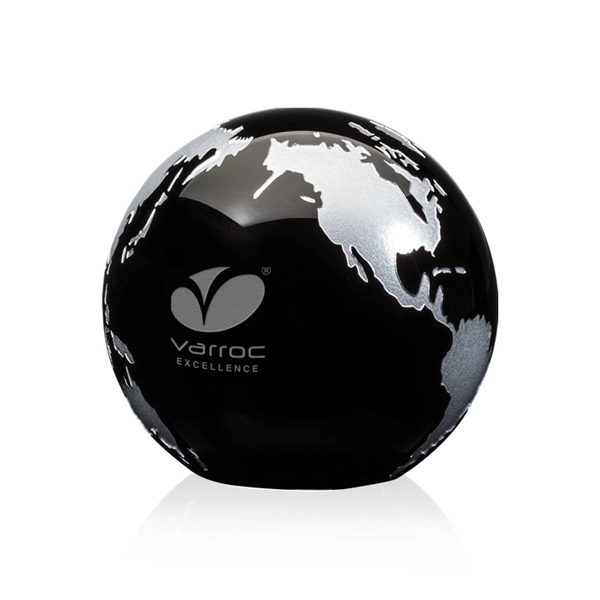 Wonderful 3" World Globe Paperweight in deep black optical crystal. ... from ASI 84592 St Regis Group / St Regis