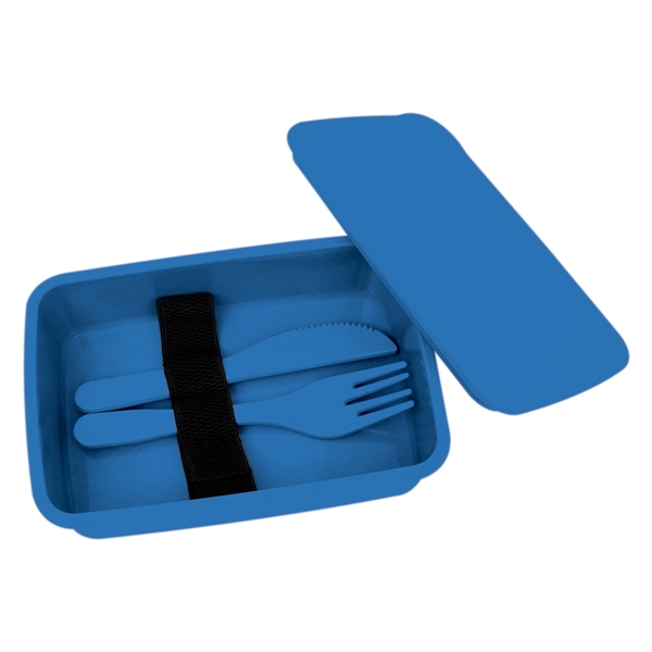 Utensil set with a fork, knife, and straw inside of a... from ASI 61125 Hit Promotional Products / Hit®