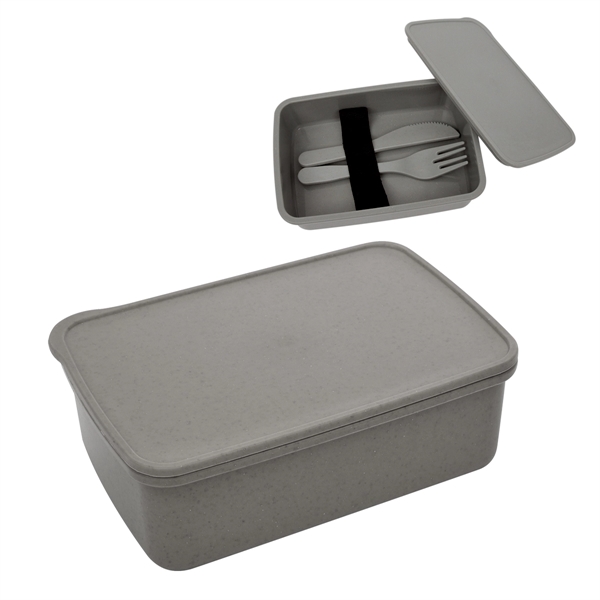 Utensil set with a fork, knife, and straw inside of a... from ASI 61125 Hit Promotional Products / Hit®