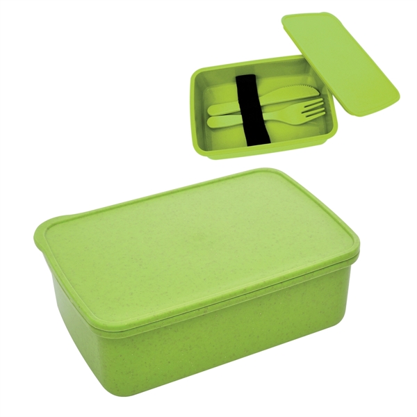 Utensil set with a fork, knife, and straw inside of a... from ASI 61125 Hit Promotional Products / Hit®