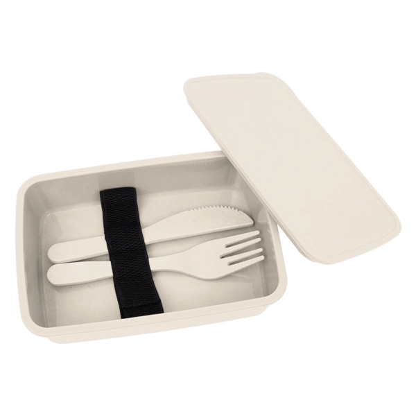 Utensil set with a fork, knife, and straw inside of a... from ASI 61125 Hit Promotional Products / Hit®