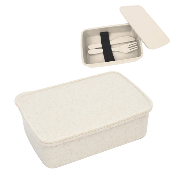 Utensil set with a fork, knife, and straw inside of a... from ASI 61125 Hit Promotional Products / Hit®