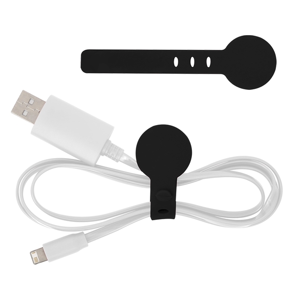 Adjustable silicone cable tie for keeping things like cords and earbuds... from ASI 61125 Hit Promotional Products / Hit®