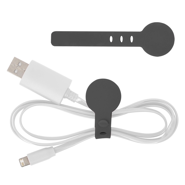 Adjustable silicone cable tie for keeping things like cords and earbuds... from ASI 61125 Hit Promotional Products / Hit®