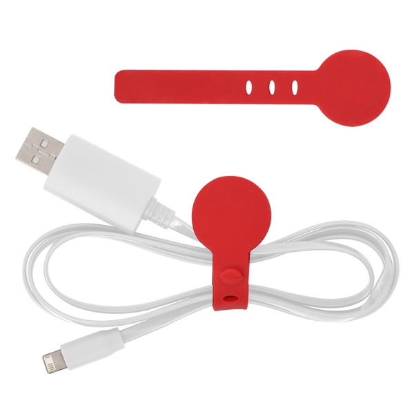 Adjustable silicone cable tie for keeping things like cords and earbuds... from ASI 61125 Hit Promotional Products / Hit®