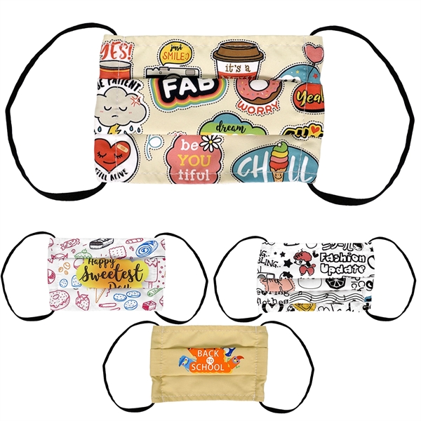 Children's Full Color Pleated Face Mask... from ASI 30208 A P Specialties / AP Specialties