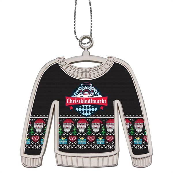 2.5" die cast zinc alloy Christmas ugly sweater two-sided hanging ornament.... from ASI 52263 EMT / EMT EMT EASY