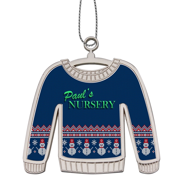 2.5" die cast zinc alloy Christmas ugly sweater two-sided hanging ornament.... from ASI 52263 EMT / EMT EMT EASY