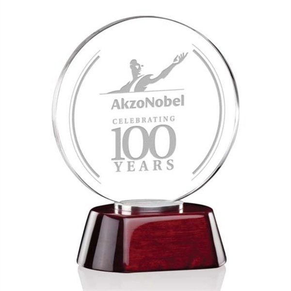 Award - Starfire/Alum/Rosewood 6 1/4" diameter.... from ASI 84592 St Regis Group / St Regis