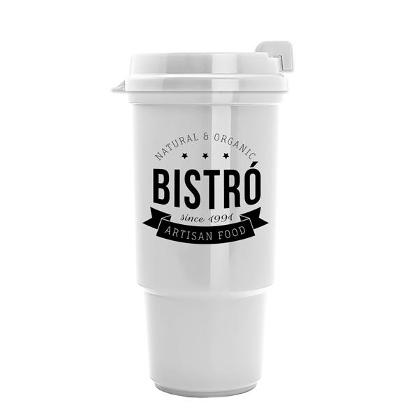 Insulated auto cup with thumb slide lid, 16 oz. recyclable polypropylene.... from ASI 55990 Garyline / GaryLine®