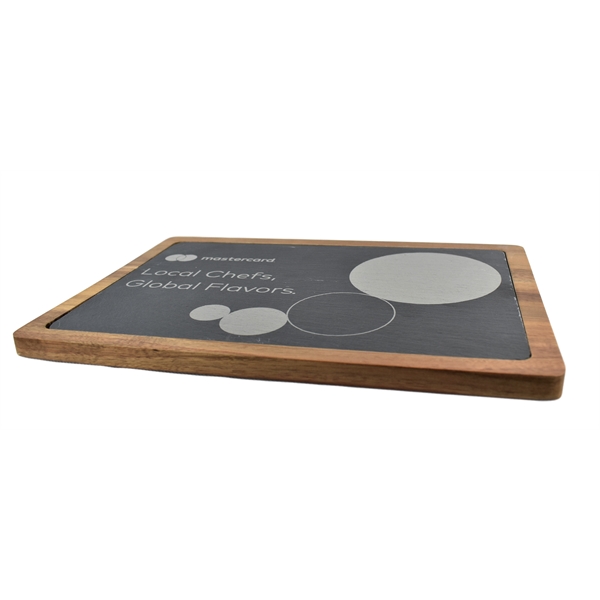 13" x 9" Acacia Wood/Slate Cutting Board... from ASI 72657 Active Life Promo / Apres Ski Ingrain Promo
