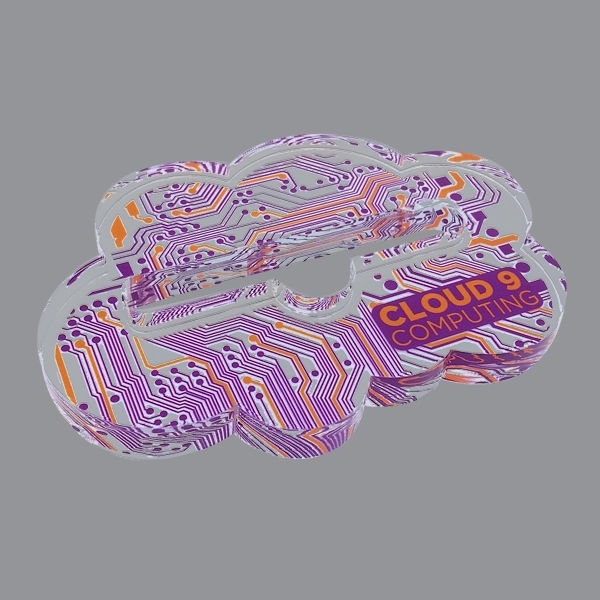 4" round acrylic paperweight with phone stand.... from ASI 72521 Morris Magnets / Laser Cuts