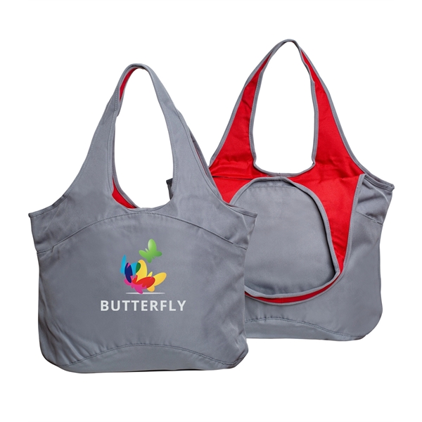 20" x 13" x 6" tote bag with zippered top, multiple... from ASI 76730 Peerless Umbrella Co Inc / Threads By Peerless