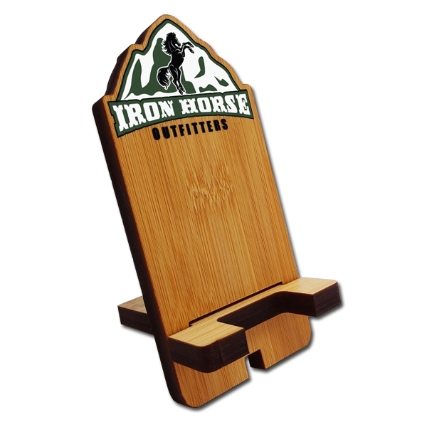 2.5" x 5" bamboo phone stand with full color customization.... from ASI 72521 Morris Magnets / Laser Cuts