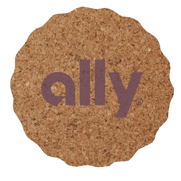 3.625" cork coaster with scalloped edges and customization.... from ASI 91880 Tranter Graphics Inc