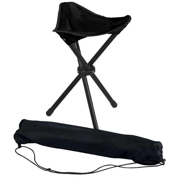 Folding tripod stool with tubular steel frame and carrying bag.... from ASI 61125 Hit Promotional Products / Hit®