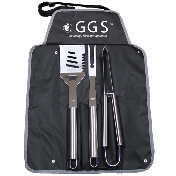 4- piece stainless steel BBQ tool set with an apron.... from ASI 36988 Artek USA Inc / Artek™