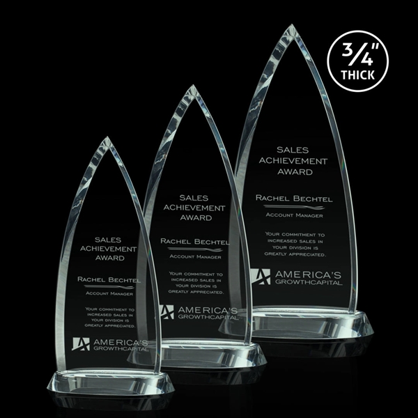 The Bullet award is a gently curved, beveled peak in jade... from ASI 84592 St Regis Group / St Regis