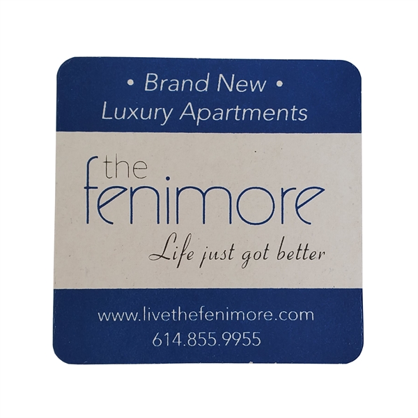 Pulp board coasters 3 1/2" square spot colors... from ASI 93520 Ventura Inc