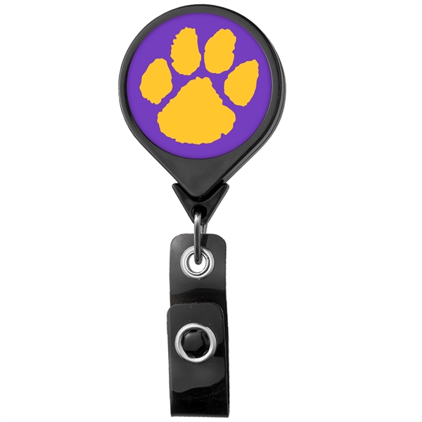 JUMBO Round retractable badge reel in solid colors, belt clip back,... from ASI 49470 DEVARA