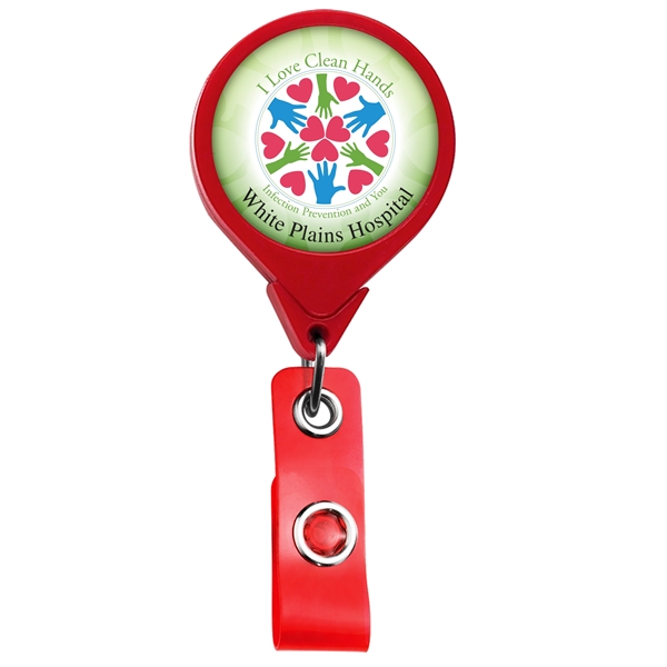 JUMBO Round retractable badge reel in solid colors, belt clip back,... from ASI 49470 DEVARA