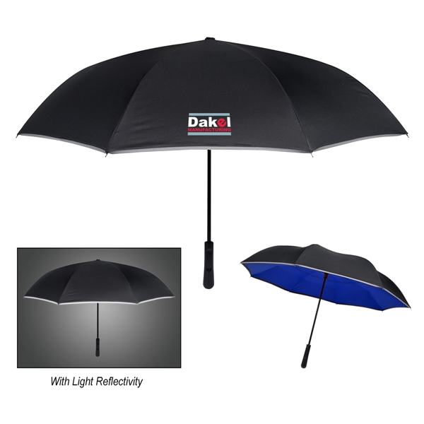 Inversion umbrella with an inverted design, contrasting underside, and reflective edge.... from ASI 61125 Hit Promotional Products / Hit®