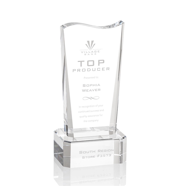 The Violetta Optical Crystal Award on Base features our freestanding Violetta... from ASI 84592 St Regis Group / St Regis