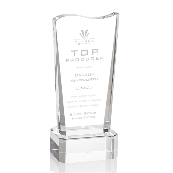 The Violetta Optical Crystal Award on Base features our freestanding Violetta... from ASI 84592 St Regis Group / St Regis