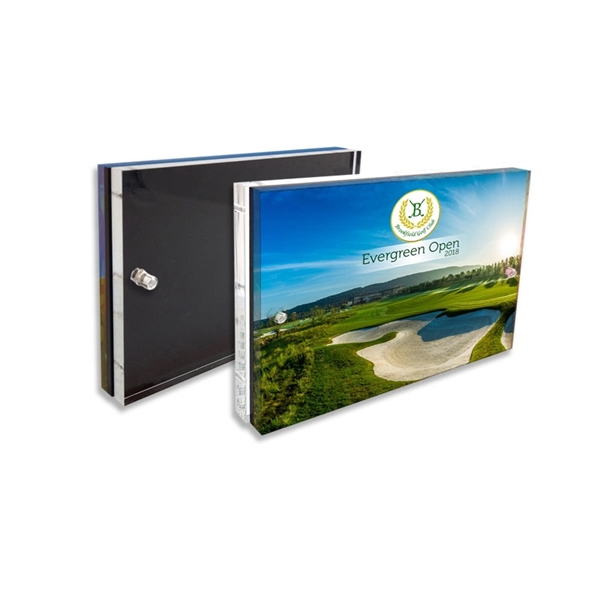 3/4" thick acrylic desk plaque picture frames.... from ASI 72521 Morris Magnets / Laser Cuts