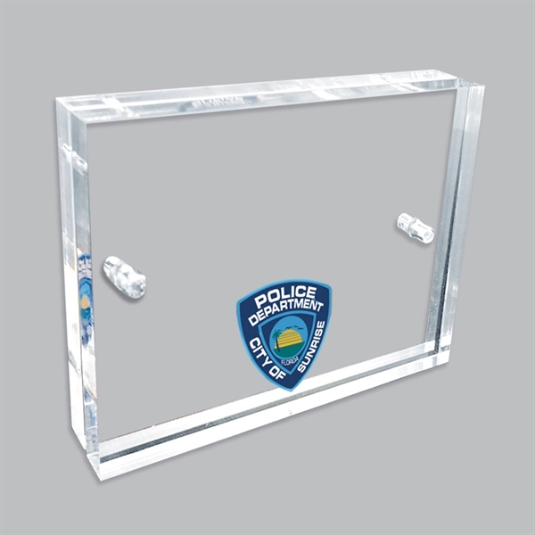 Clear acrylic block frames with vibrant UV color graphics.... from ASI 72521 Morris Magnets / Laser Cuts