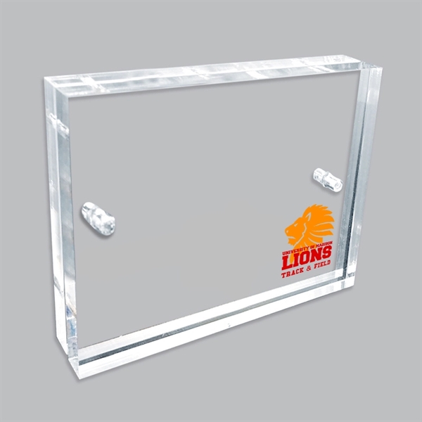 Clear acrylic block frames with vibrant UV color graphics.... from ASI 72521 Morris Magnets / Laser Cuts