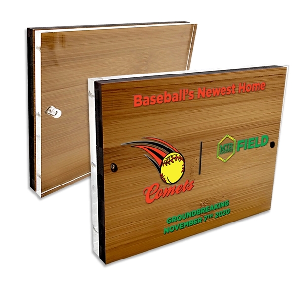 Laser etched bamboo desk picture frame.... from ASI 72521 Morris Magnets