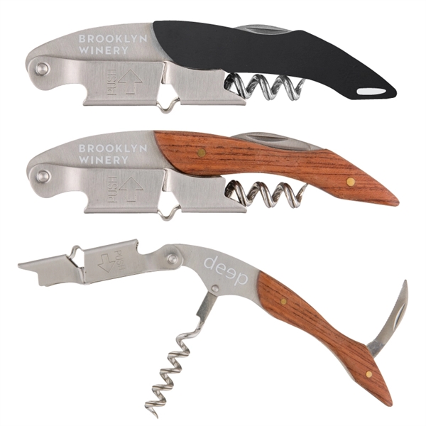 Waiter's corkscrew made of premium rosewood with a foil cutter and... from ASI 57655 STOPNGO Line
