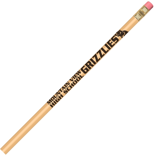 Round pencil, 100% wood-cased barrel with a brass-colored ferrule and a... from ASI 86850 Shepenco/Shelbyville Pencil Co, Inc / SHEPENCO® Shelbyville Pencil Company