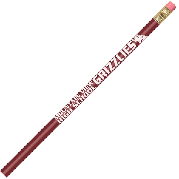 Round pencil, 100% wood-cased barrel with a brass-colored ferrule and a... from ASI 86850 Shepenco/Shelbyville Pencil Co, Inc / SHEPENCO® Shelbyville Pencil Company