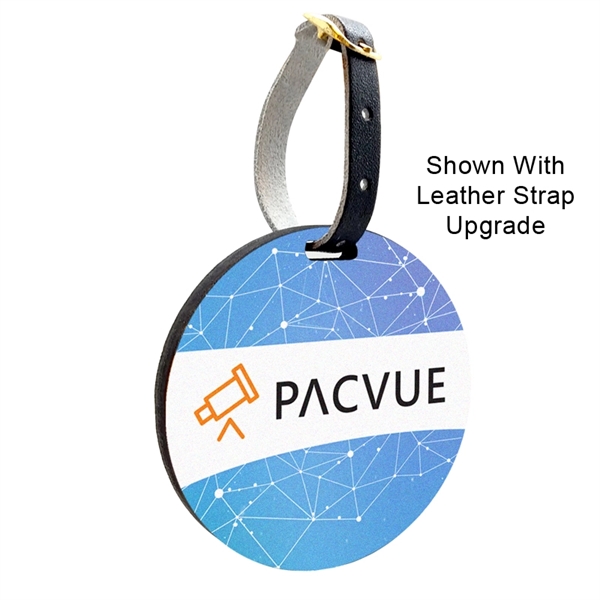 Customizable recycled wood luggage bag tags using full color ultra vivid... from ASI 72521 Morris Magnets / Laser Cuts