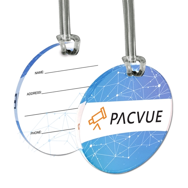 Customizable acrylic write-on luggage bag tags (4-9 sq. inches).... from ASI 72521 Morris Magnets / Laser Cuts