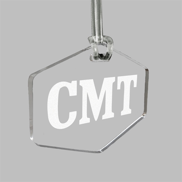 Luggage bag tag made from 1/4" acrylic with a 6" clear... from ASI 72521 Morris Magnets / Laser Cuts