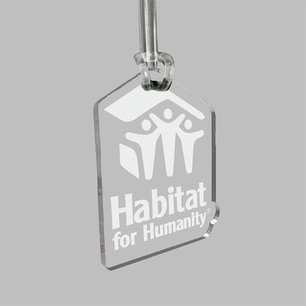 Luggage bag tag made from 1/4" acrylic with a 6" clear... from ASI 72521 Morris Magnets / Laser Cuts